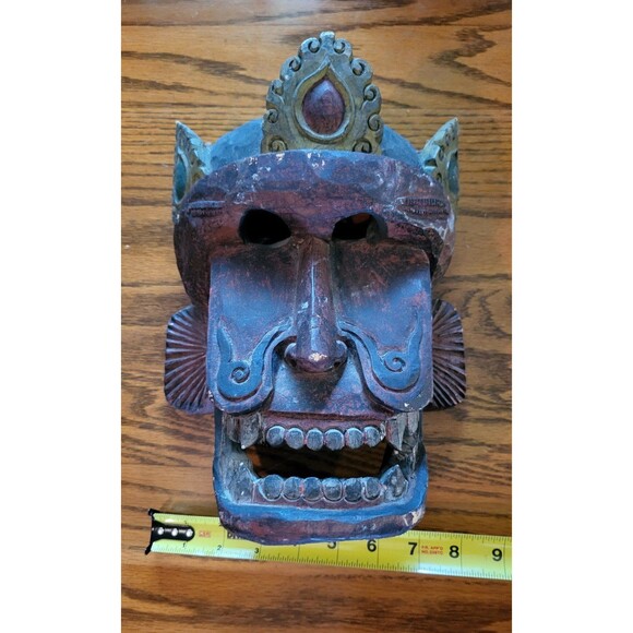 Handmade Vintage Nepal Tibet Mask - Picture 8 of 8